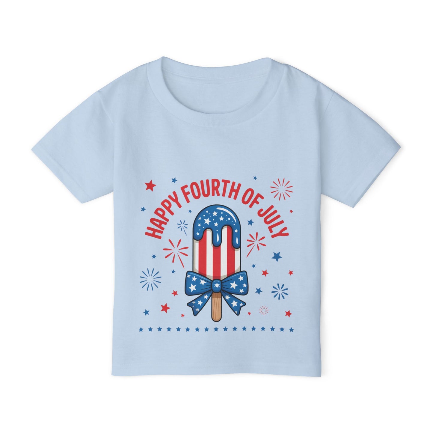 Toddler T-Shirt — "Happy Fourth of July" Patriotic Popsicle Kids Tee
