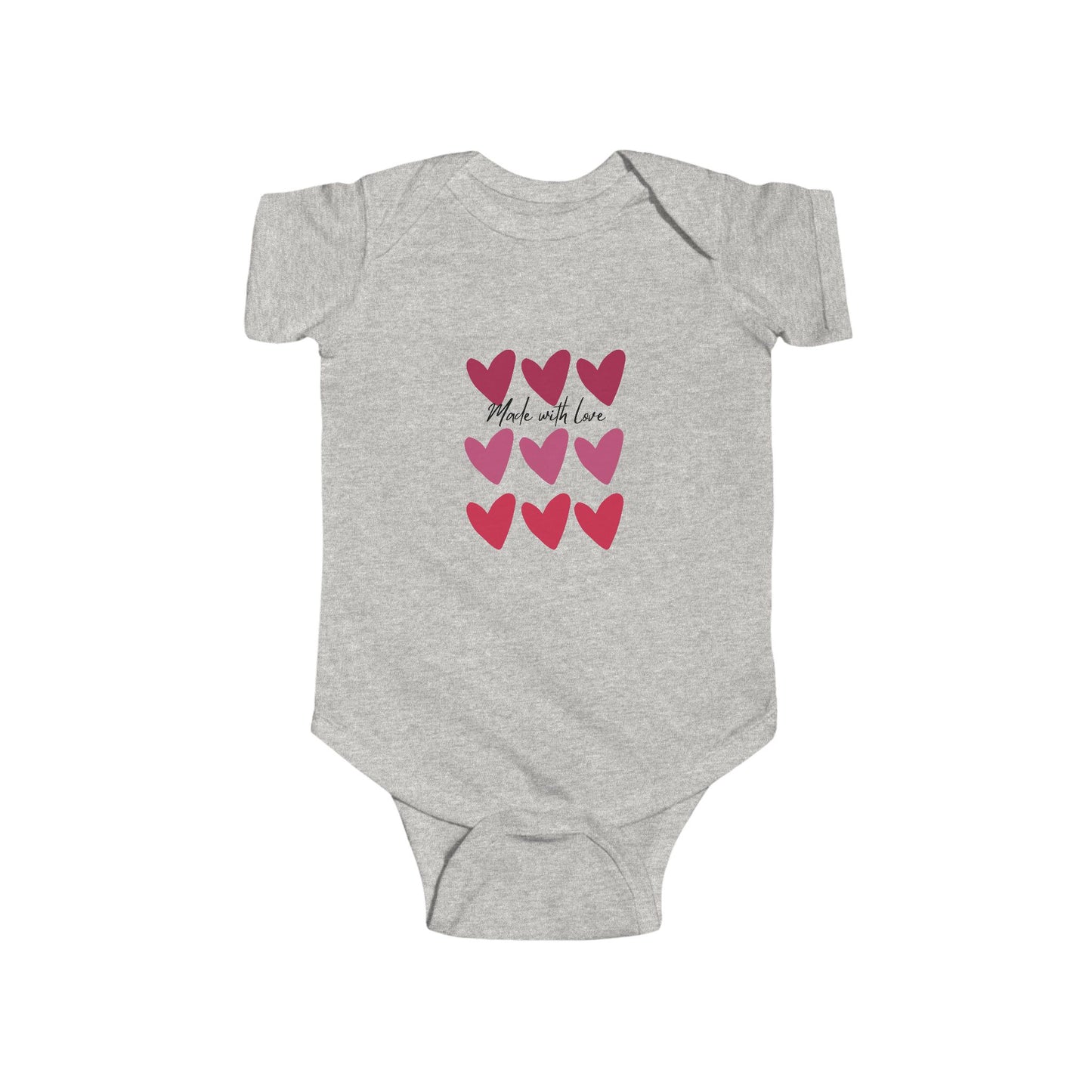 Infant Bodysuit "Made with Love" Heart Graphic