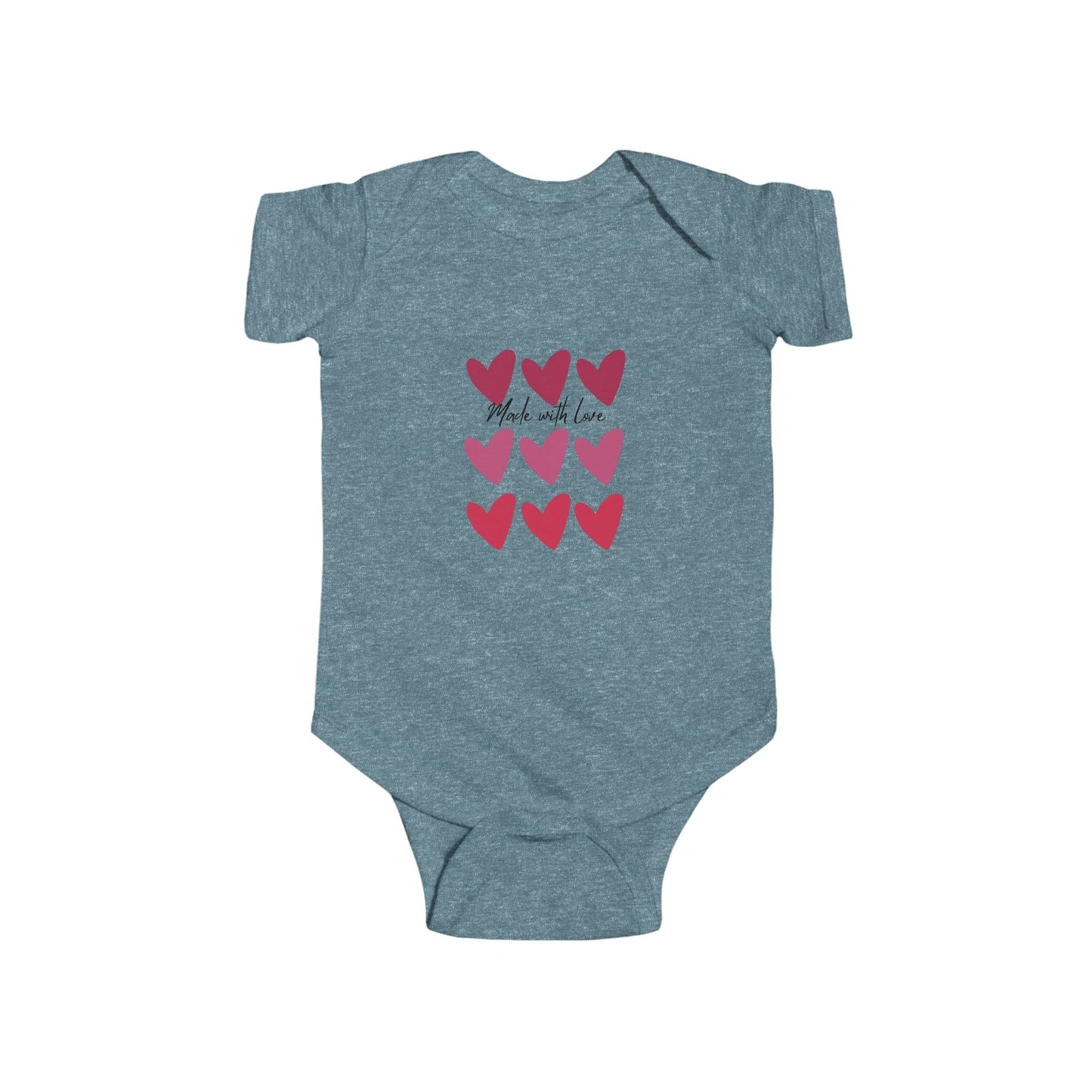 Infant Bodysuit "Made with Love" Heart Graphic
