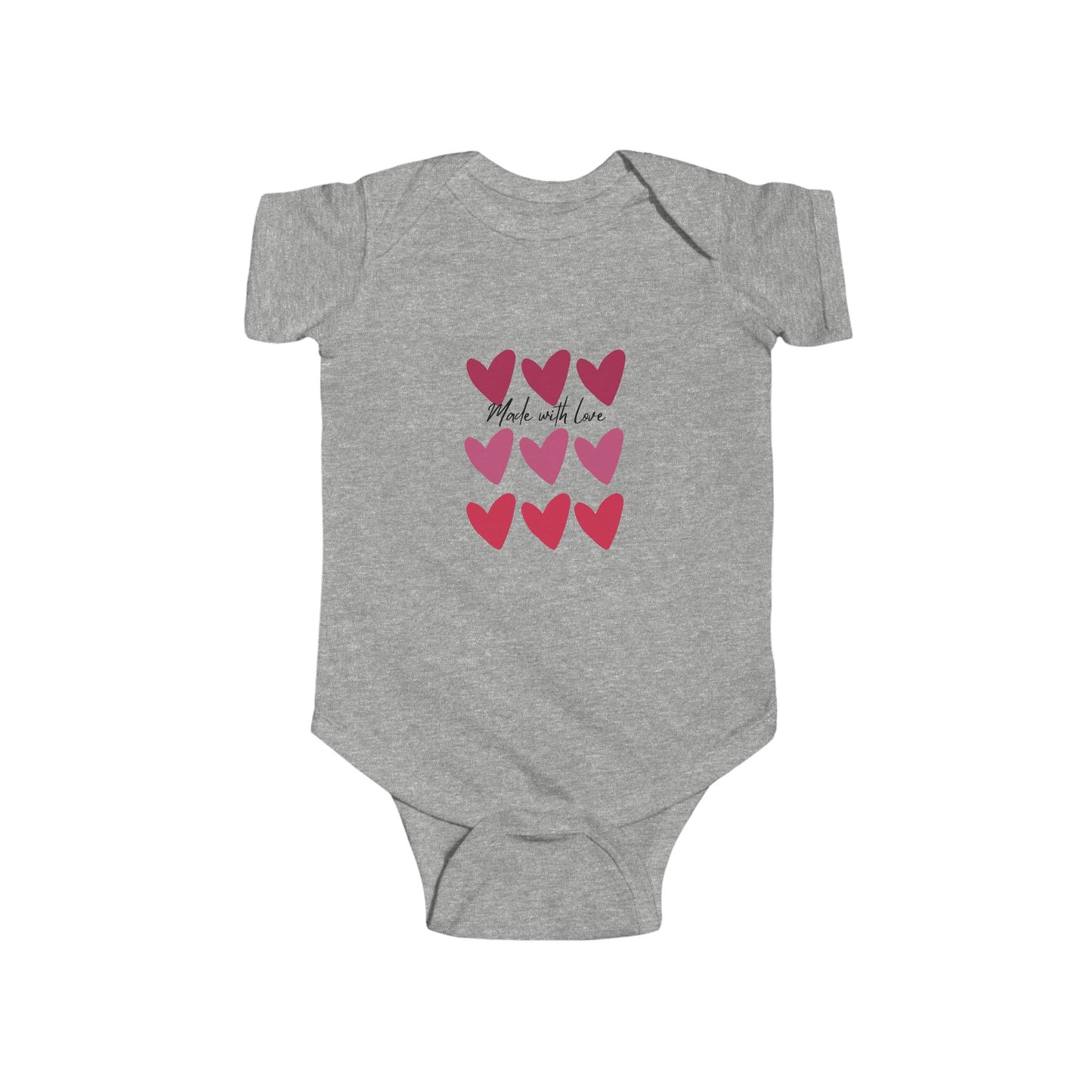 Infant Bodysuit "Made with Love" Heart Graphic