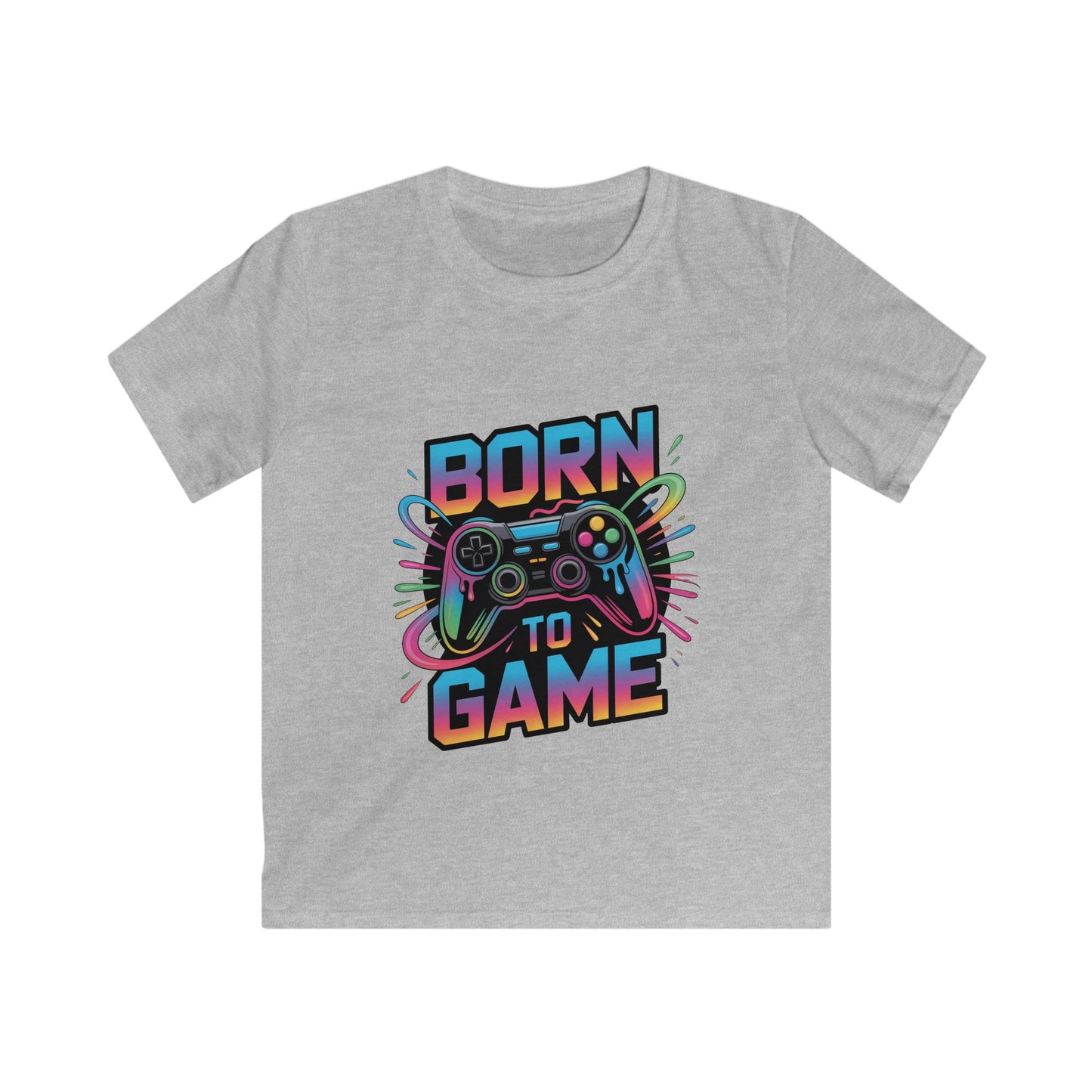 Kids Tee — "Born to Game" Colorful Gamer Controller Graphic