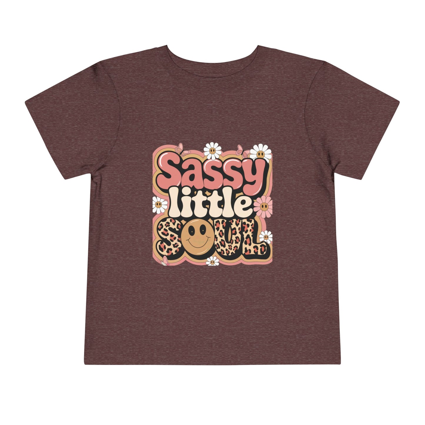 Sassy Little Soul Toddler Tee – Retro Floral Smiley Shirt
