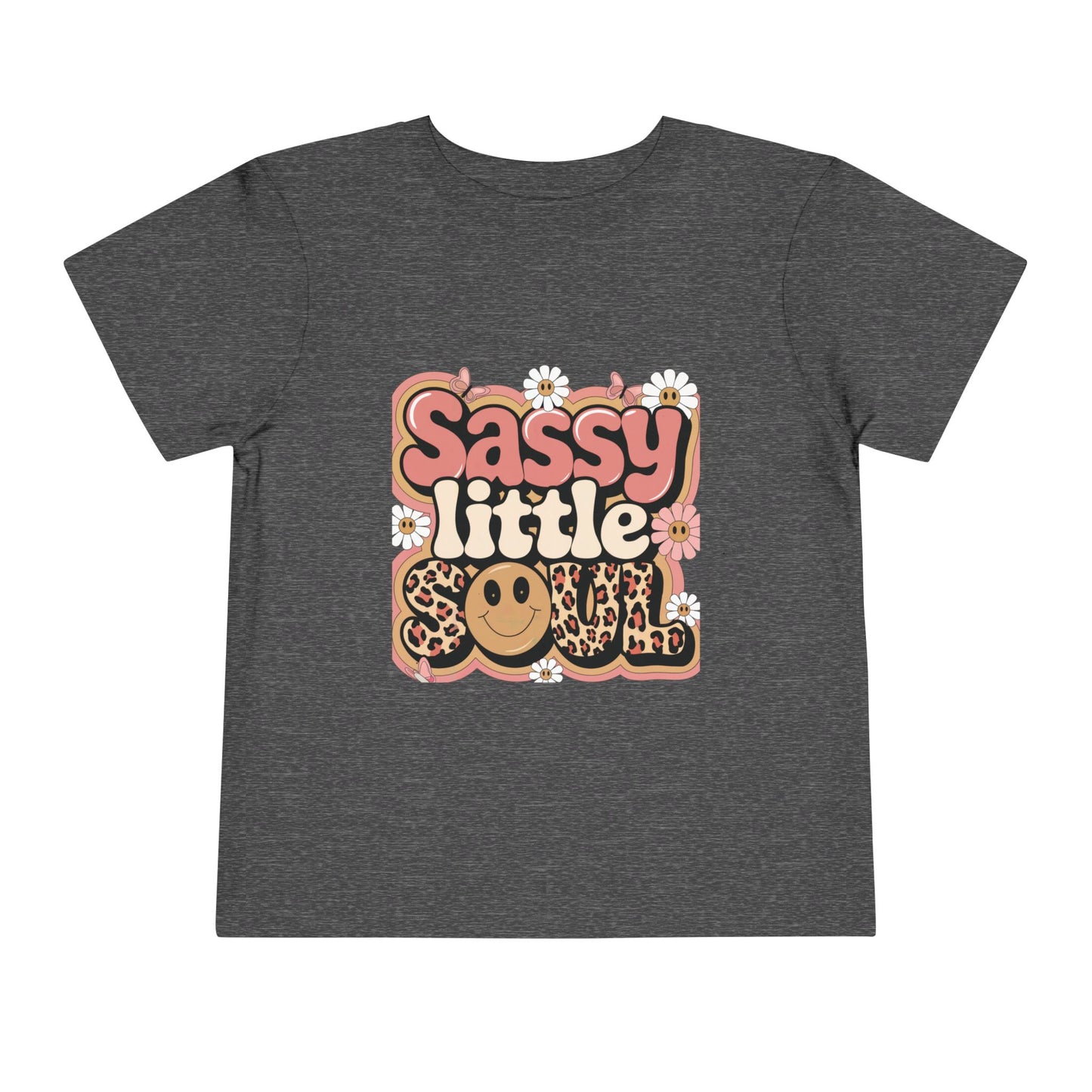 Sassy Little Soul Toddler Tee – Retro Floral Smiley Shirt