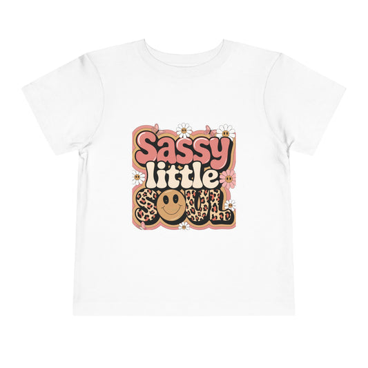 Sassy Little Soul Toddler Tee – Retro Floral Smiley Shirt