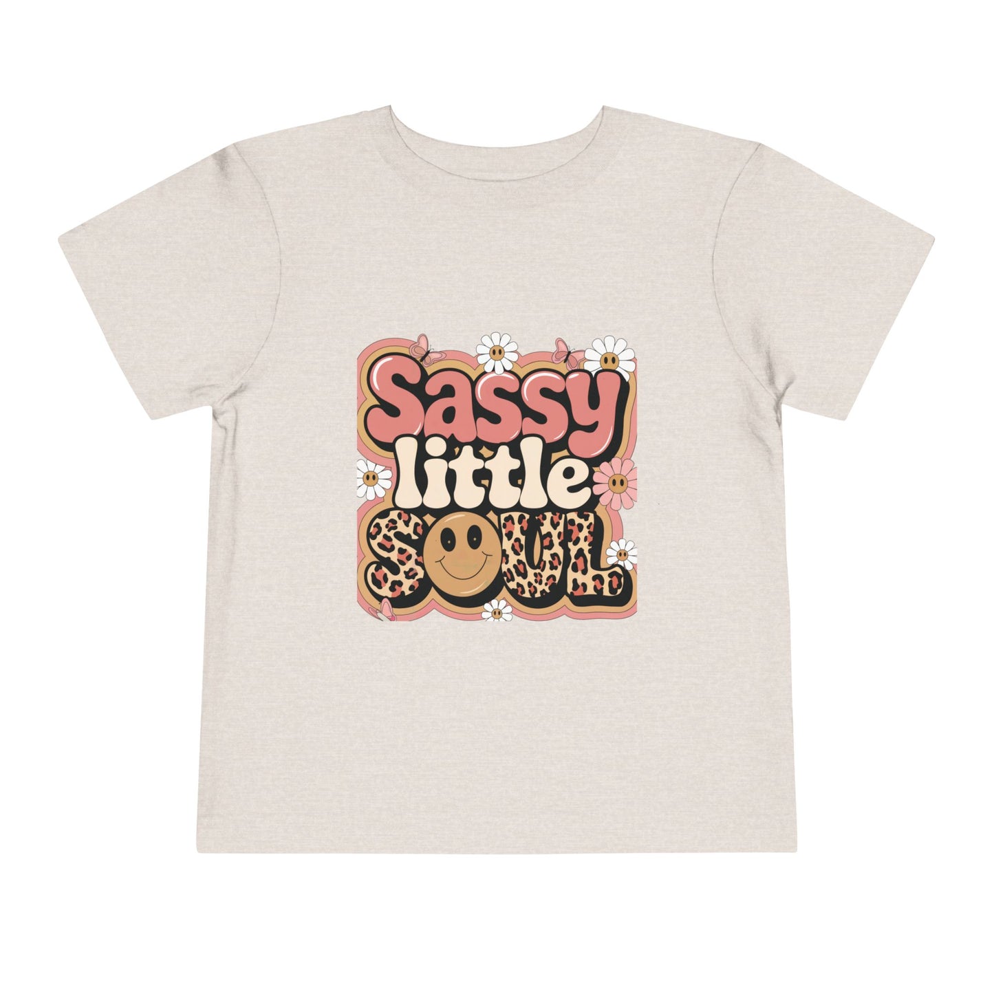 Sassy Little Soul Toddler Tee – Retro Floral Smiley Shirt