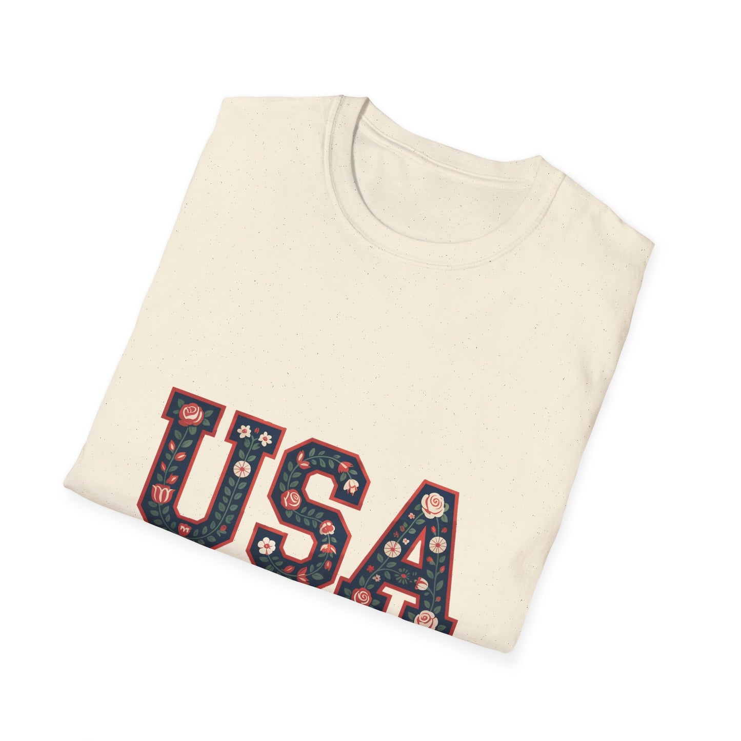 USA Floral Est. 1776 T-Shirt — Patriotic Fourth of July Tee