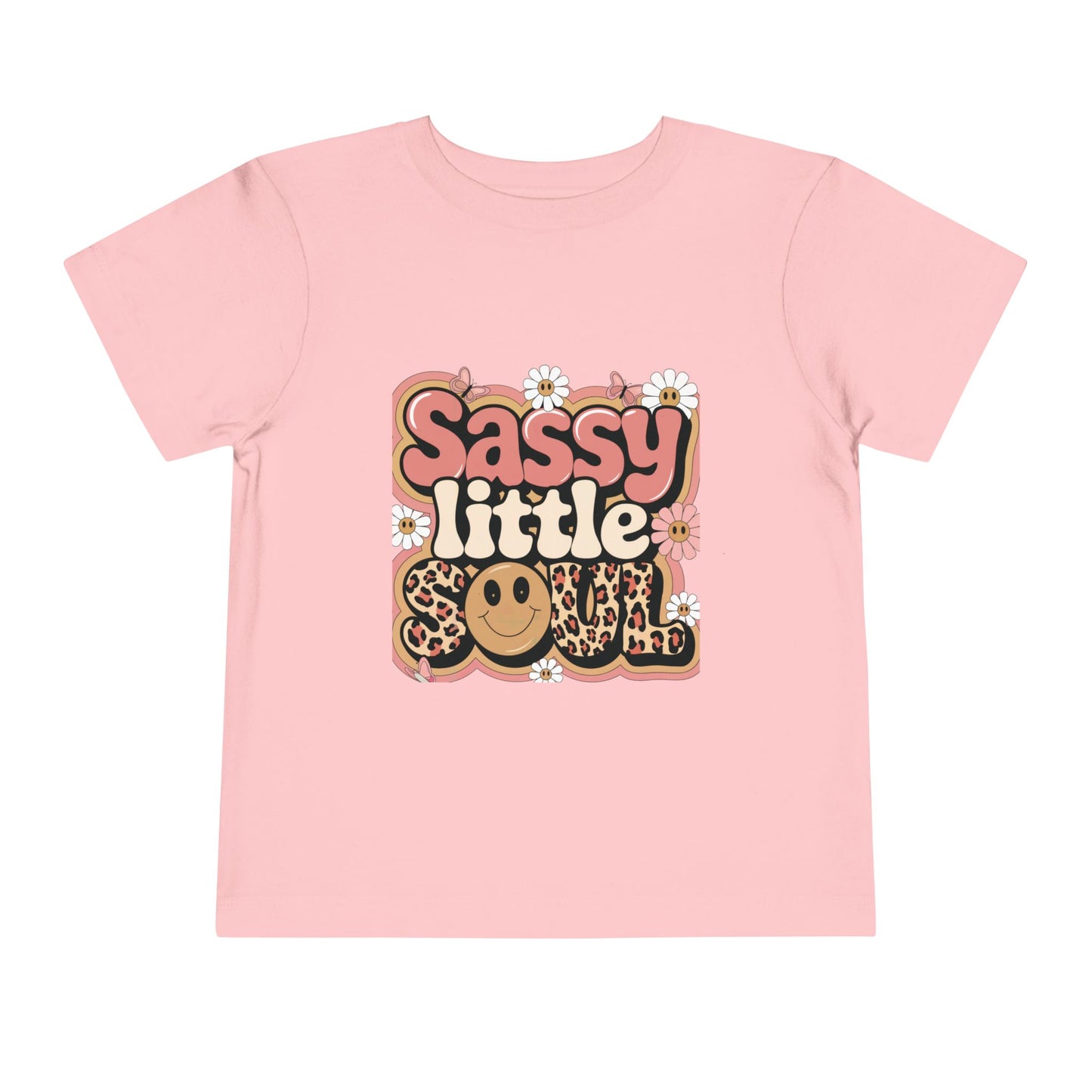 Sassy Little Soul Toddler Tee – Retro Floral Smiley Shirt