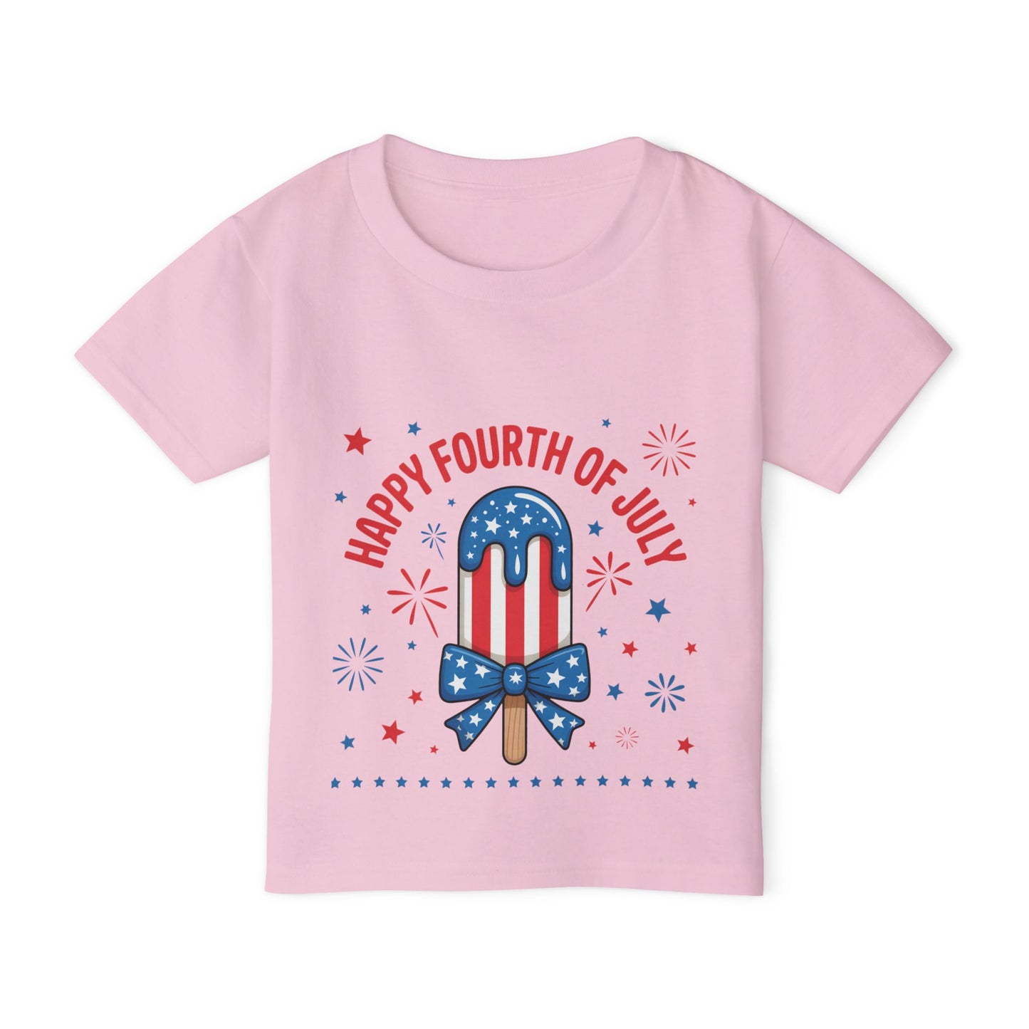 Toddler T-Shirt — "Happy Fourth of July" Patriotic Popsicle Kids Tee