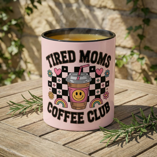 Tired Moms Coffee Club Accent Mug – Pink 11/15oz