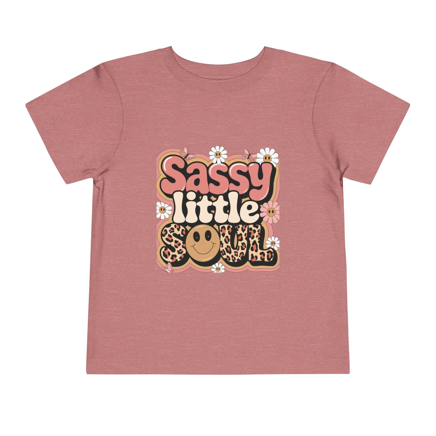 Sassy Little Soul Toddler Tee – Retro Floral Smiley Shirt