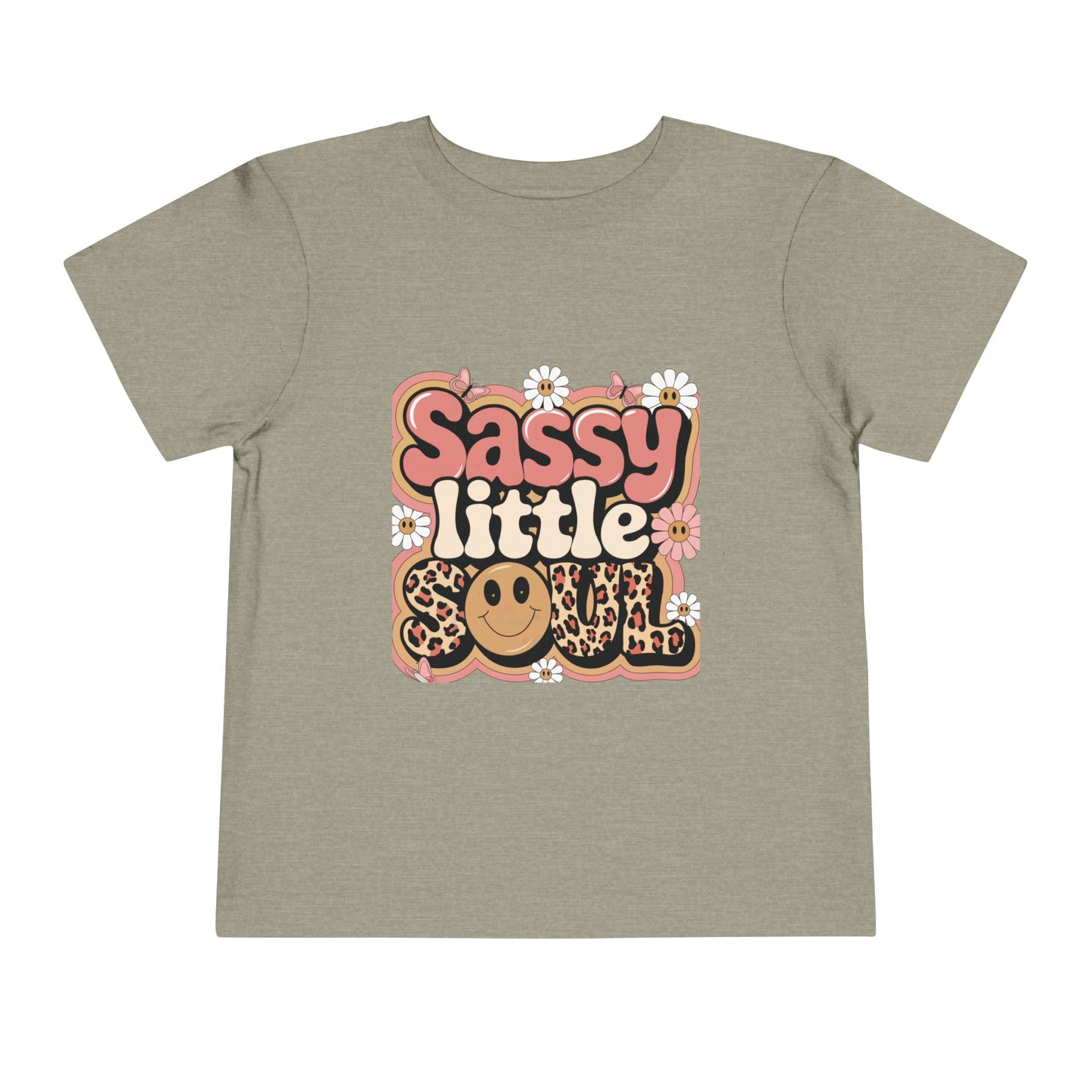 Sassy Little Soul Toddler Tee – Retro Floral Smiley Shirt