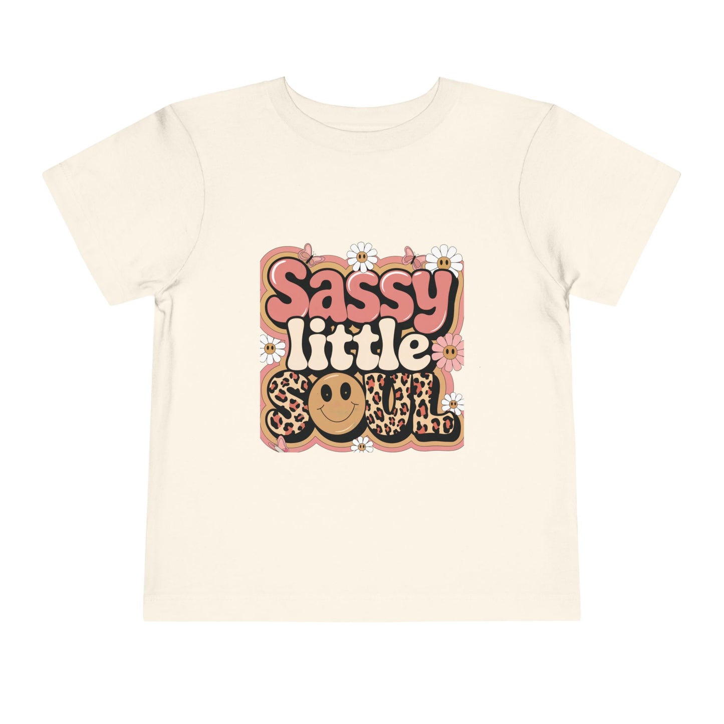Sassy Little Soul Toddler Tee – Retro Floral Smiley Shirt