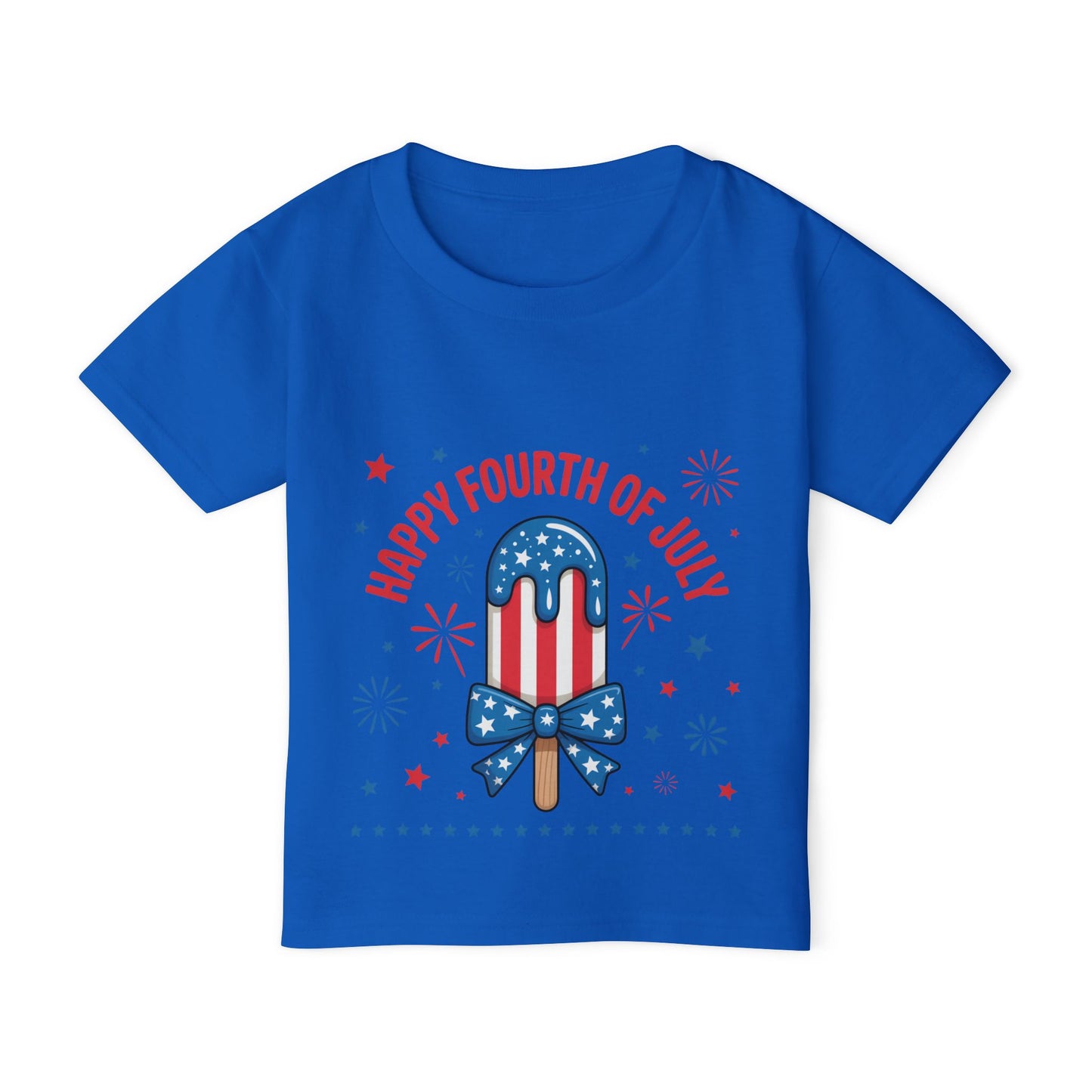 Toddler T-Shirt — "Happy Fourth of July" Patriotic Popsicle Kids Tee