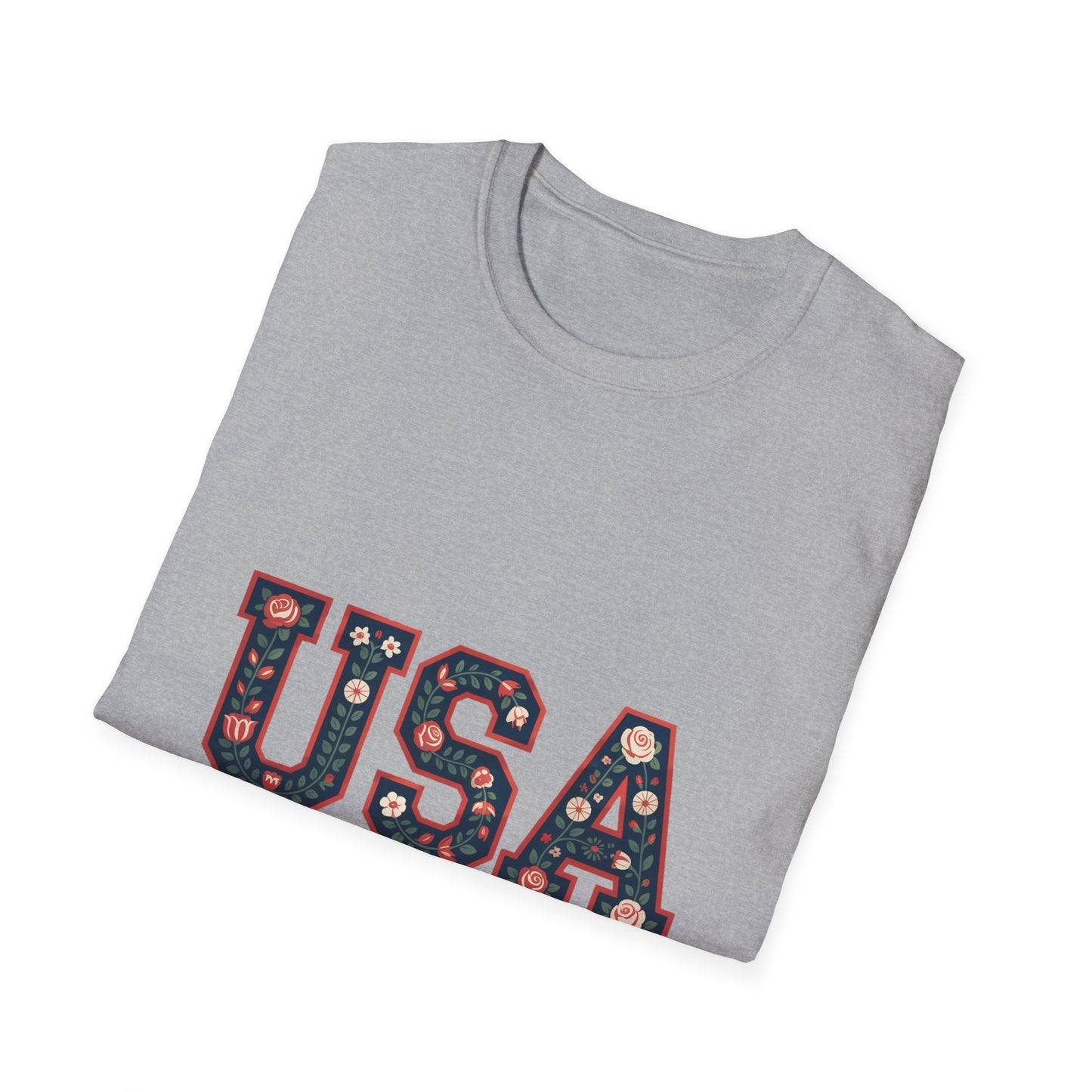 USA Floral Est. 1776 T-Shirt — Patriotic Fourth of July Tee