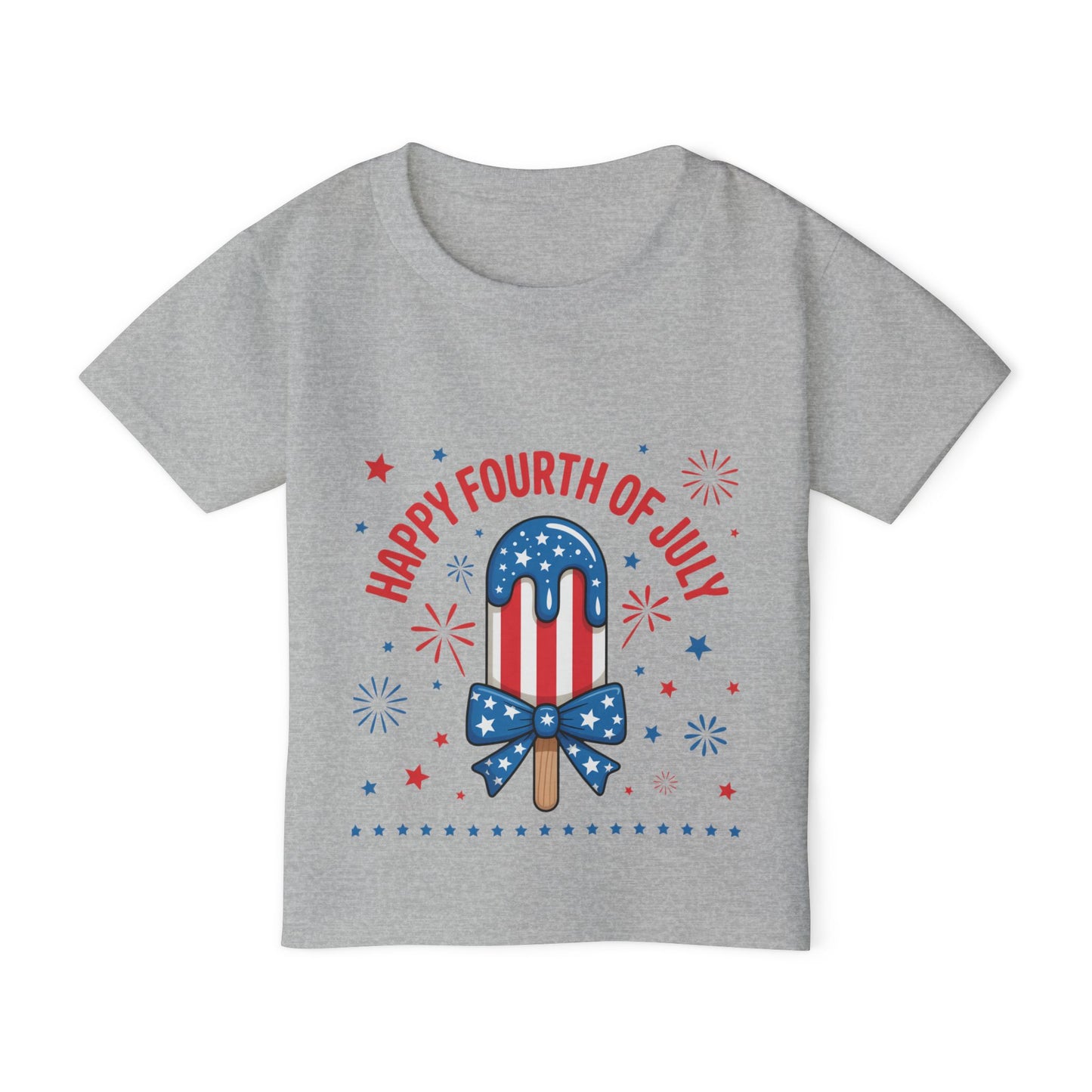 Toddler T-Shirt — "Happy Fourth of July" Patriotic Popsicle Kids Tee