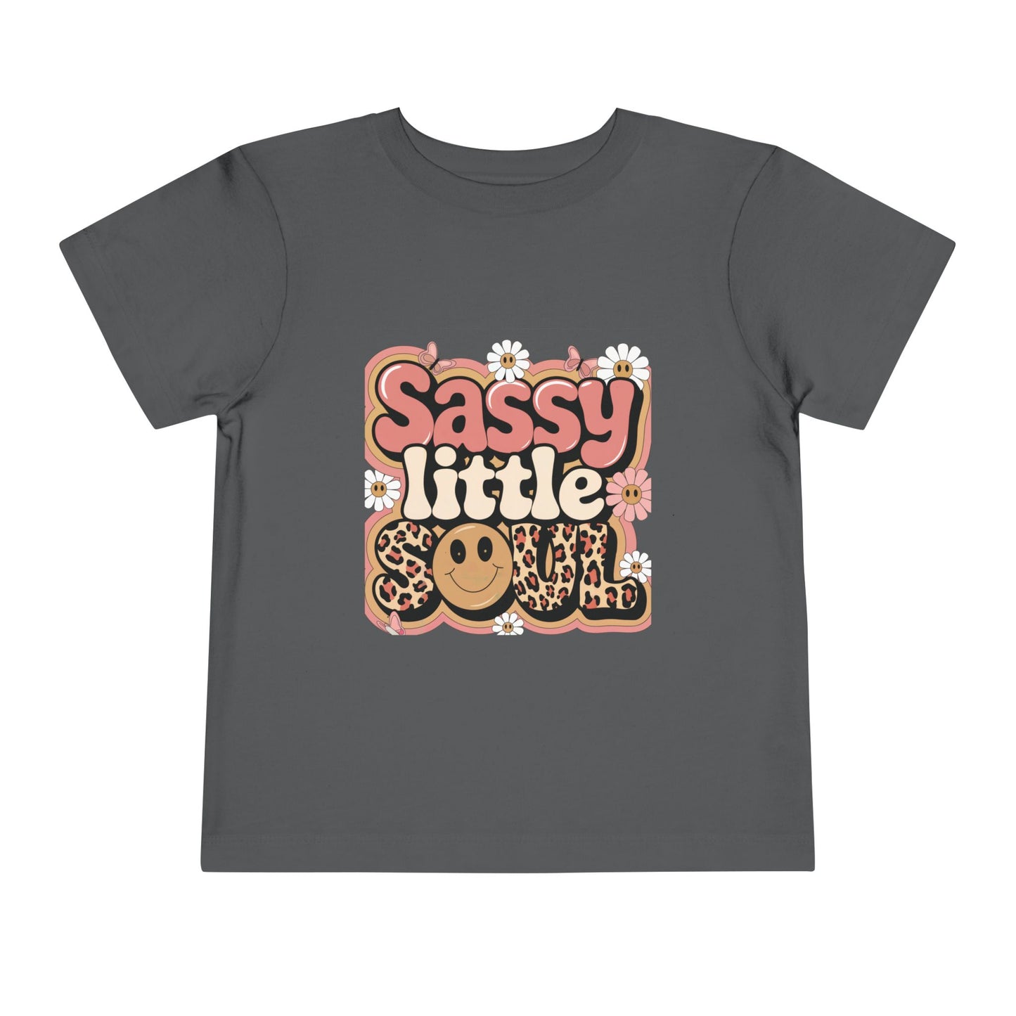 Sassy Little Soul Toddler Tee – Retro Floral Smiley Shirt