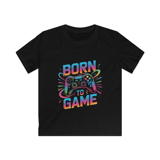 Kids Tee — "Born to Game" Colorful Gamer Controller Graphic