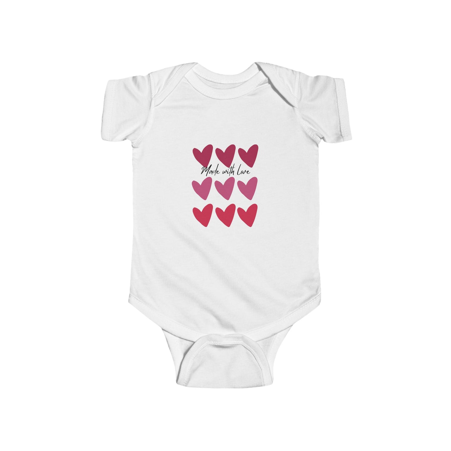 Infant Bodysuit "Made with Love" Heart Graphic