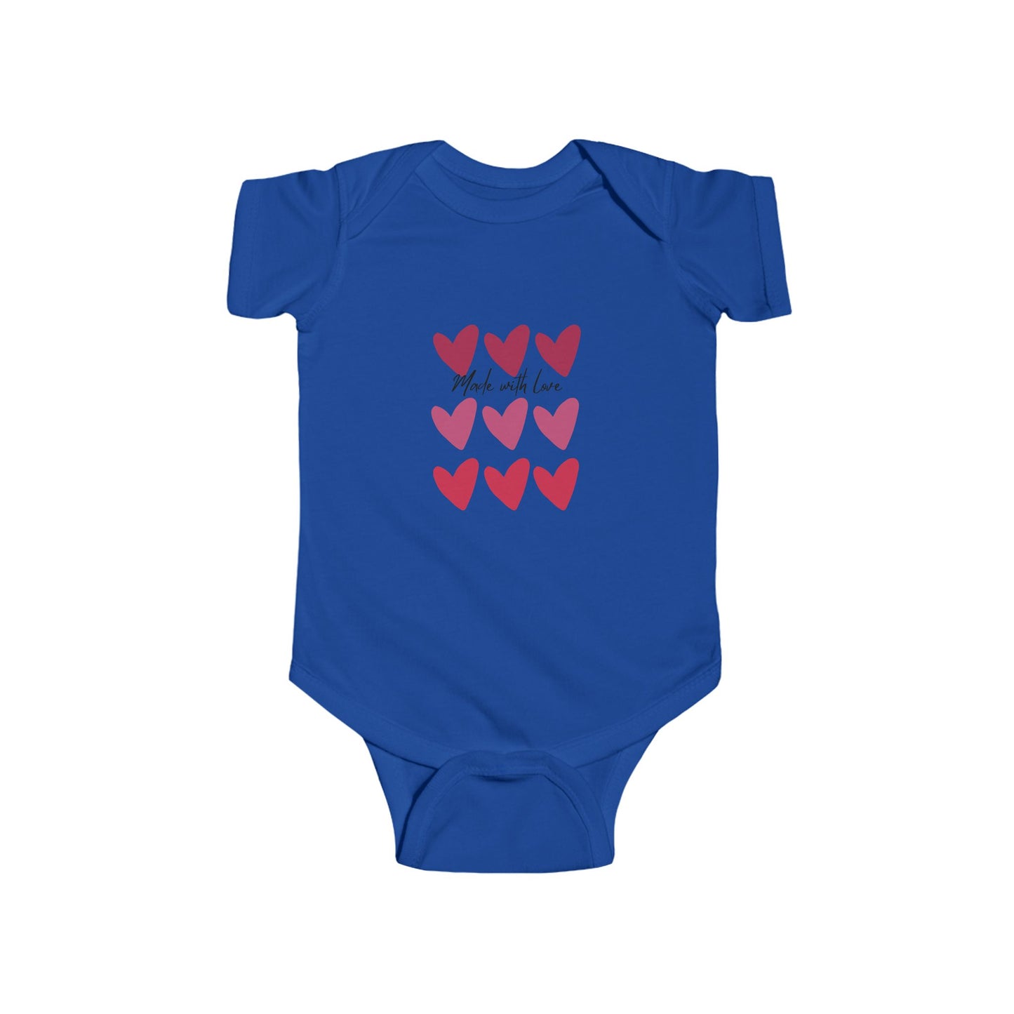 Infant Bodysuit "Made with Love" Heart Graphic