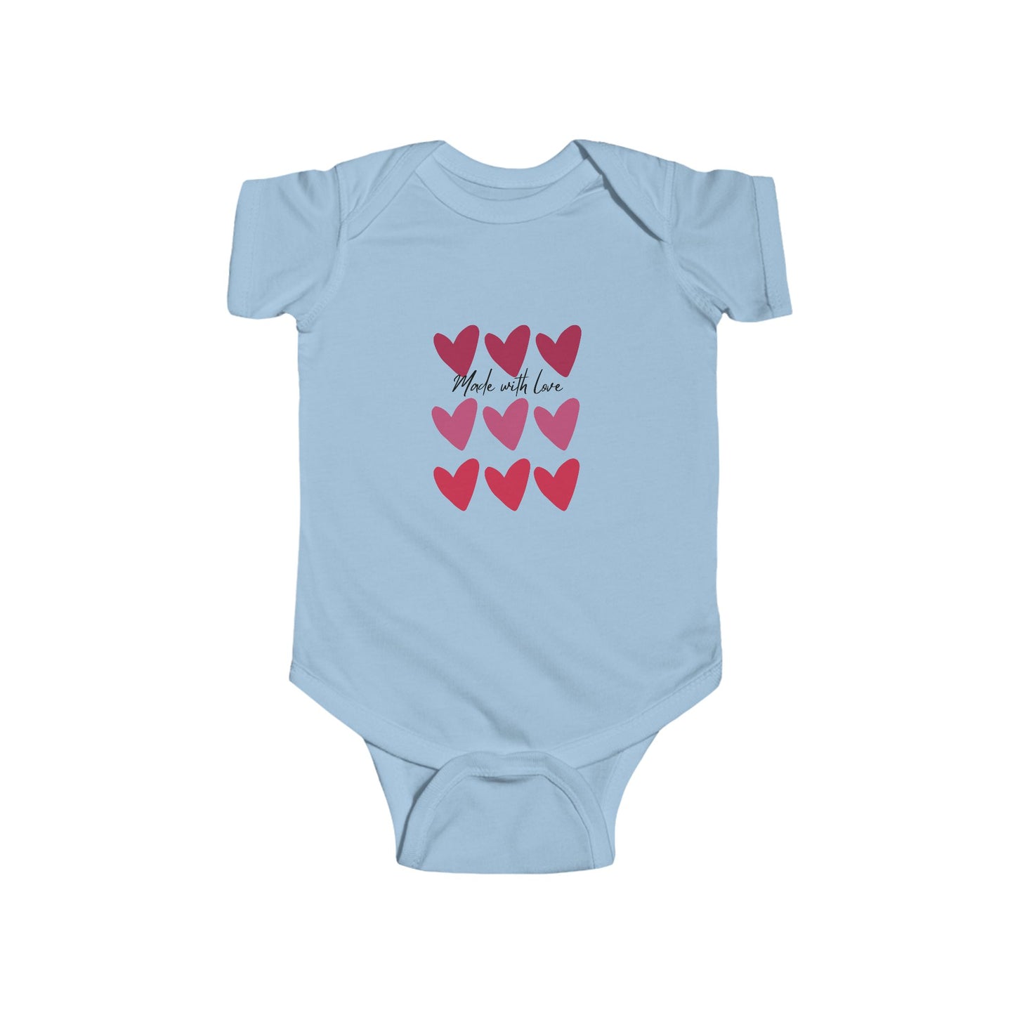 Infant Bodysuit "Made with Love" Heart Graphic