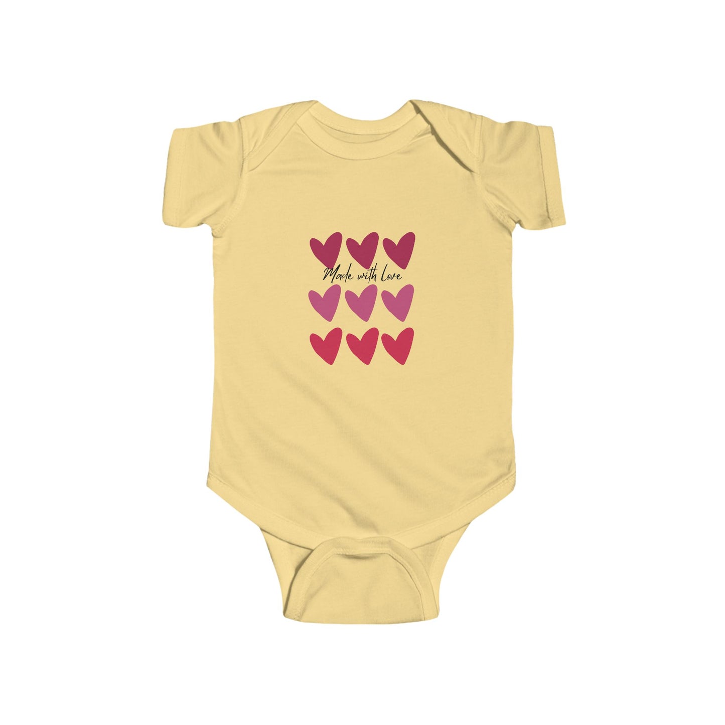 Infant Bodysuit "Made with Love" Heart Graphic