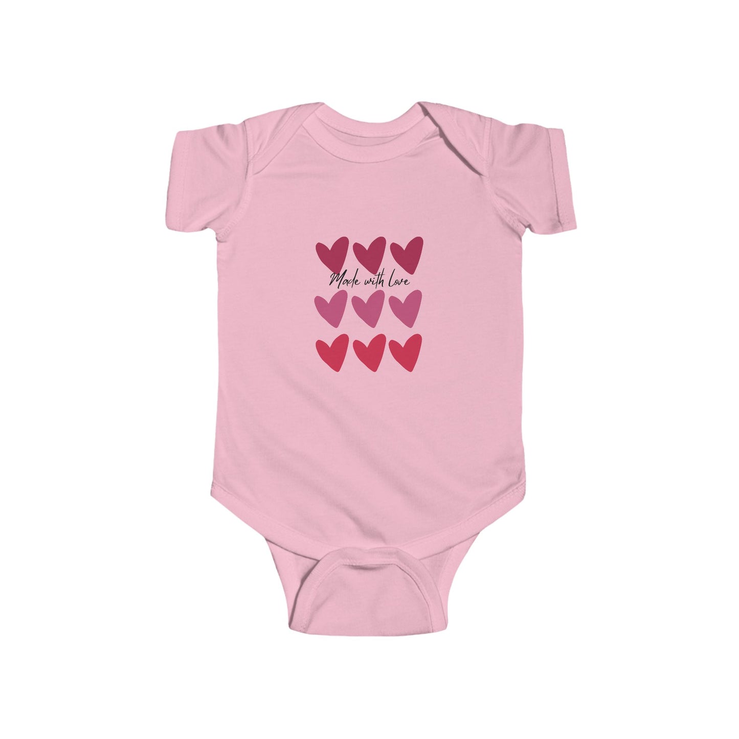 Infant Bodysuit "Made with Love" Heart Graphic