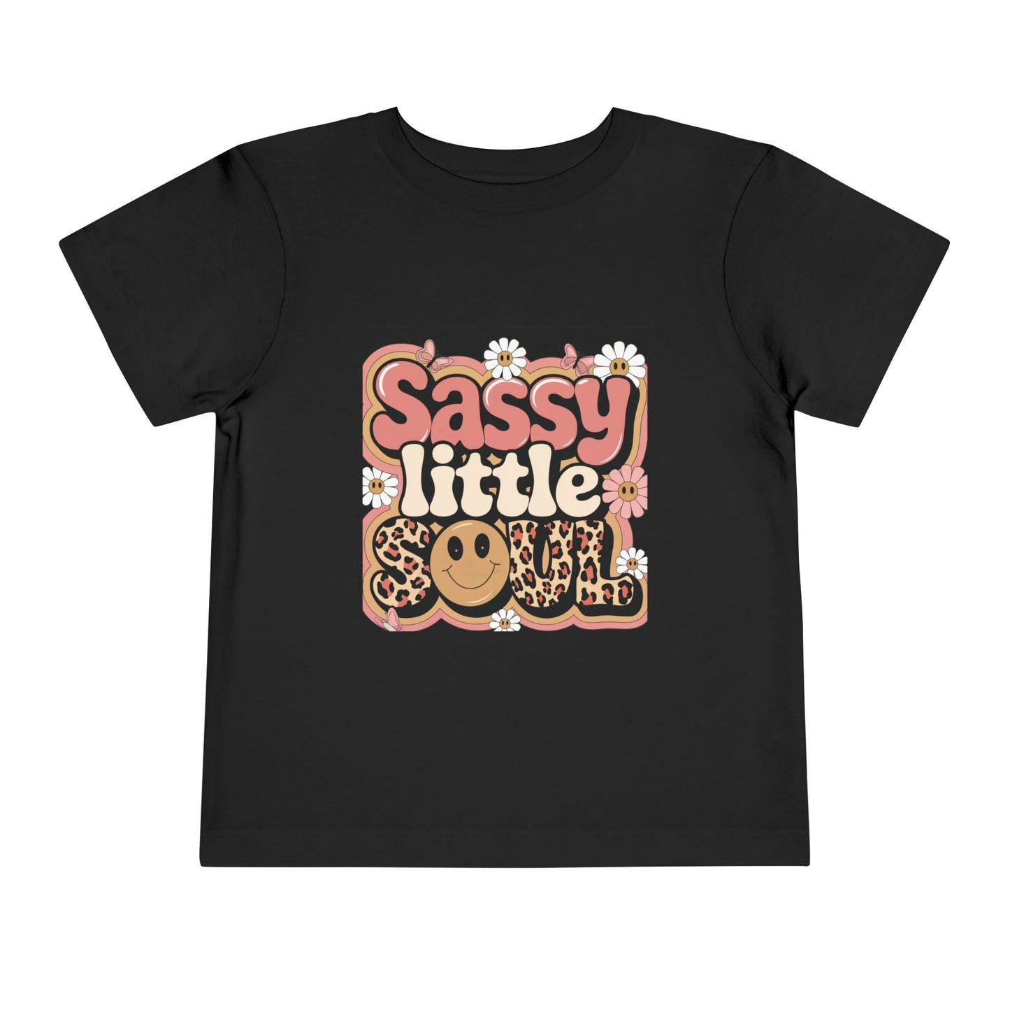 Sassy Little Soul Toddler Tee – Retro Floral Smiley Shirt